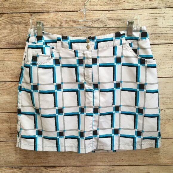 SLAZENGER GEOMETRIC PRINT SKORT IN WHITE‎ - Picture 1 of 6